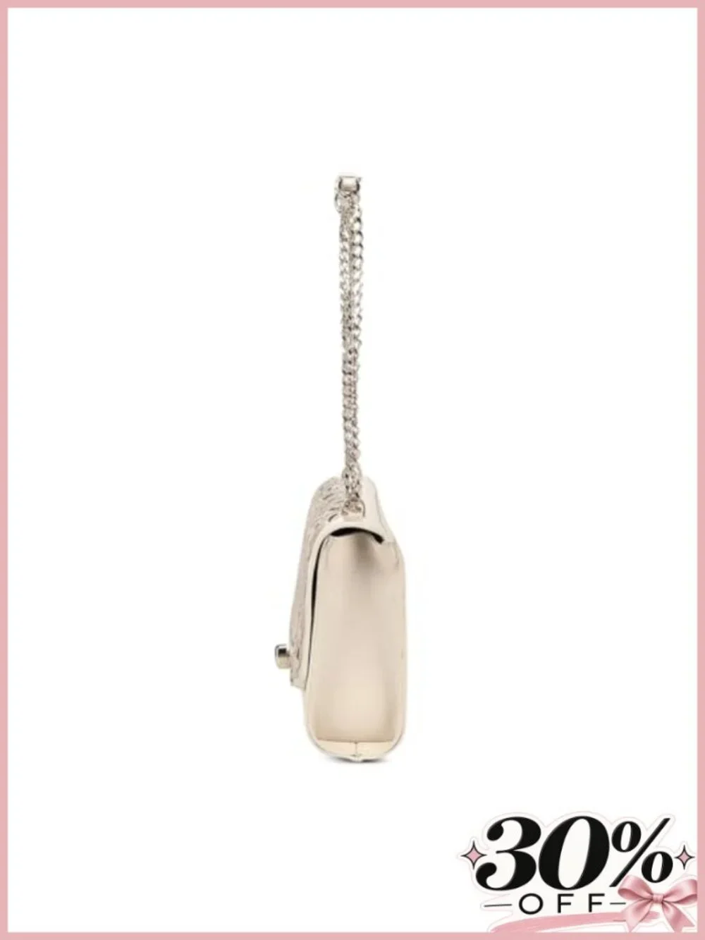 Genuine Bovine Leather Shoulder Bag Chain Strap Crossbody